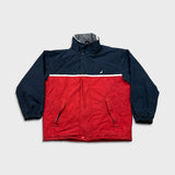 Nautica Jacket Mens Large Red Full Zip N-83 Outdoor Bomber Coat