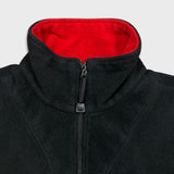 Vintage 90s Nautica Competition Fleece Mens Large Black USA 1/4 Zip Pullover Jacket