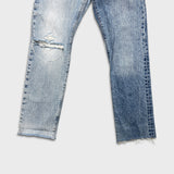 Levi's 501 Jeans Mens 28x30 Blue Original Fit Straight Distress Frayed Leg Denim Pants