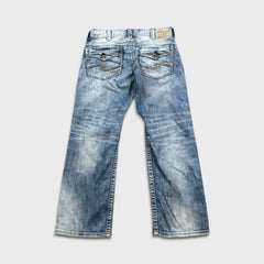 Silver Jeans Co. Zac Mens 34x32 Blue Relaxed Fit Straight Leg Light Wash Denim Pants