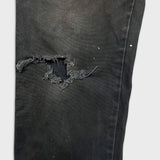 Dickies Pants Mens 34x32 Black Straight Leg Distress Hammer Loop Canvas Workwear