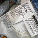 Levi's Wedgie Jeans Womens 27x28 Blue Slim Straight Fit Frayed Leg Distressed Denim Pants
