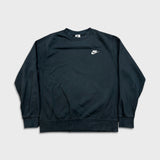 Nike Sportswear Sweatshirt Mens Medium Black Swoosh Pullover Crewneck