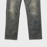 Levi's 514 Jeans Mens 33x32 Gray Slim Straight Fit Stone Wash Faded Denim Pants