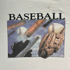 Vintage 90s Baseball T Shirt Mens XL White Classic Sports Graphic Retro MLB Tee