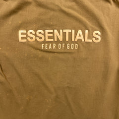 Fear of God Essentials T Shirt Mens Medium Brown Bleach Stained Faded Washed Tee