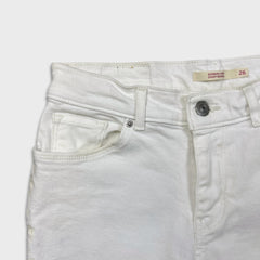 Levi's Bermuda Shorts Womens Size 28 White Classic Stretch Floral Denim Jorts