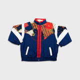 Vintage 90s Active Frontier Jacket Mens 2XL Blue Baroque Print Windbreaker