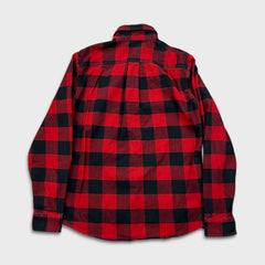 Eddie Bauer Shirt Mens Small Red Checkered Plaid Flannel Classic Fit Button Up