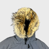 Canada Goose Kensington Parka Womens Medium Gray Down Real Coyote Fur Coat 2506L