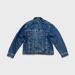 Vintage 90s Gap Denim Jacket Mens Medium Blue Lined Medium Wash USA Jean Trucker