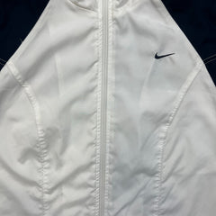 Vintage Y2K Nike Sportswear Jacket Mens Small White Swoosh Full Zip Windbreaker