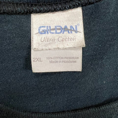 Vintage Y2K Gildan Blank Sleeveless Mens 2XL Black Sun Faded Washed