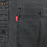 Vintage 90s Levi's Denim Shirt Men Medium Black Faded Western Button Up
