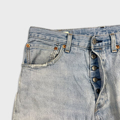 Levi's 501 '93 Jeans Mens 32x32 Blue Original Fit Straight Light Wash Distressed Pants