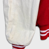 Vintage 90s Blank Jacket Mens Medium Red Classic Outdoor Varsity Leather Bomber