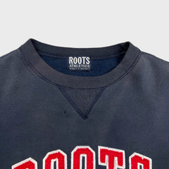 Vintage 90s Roots Athletics Sweatshirt Mens XL Blue Sun Faded Distressed Pullover