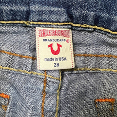 Vintage Y2K True Religion Sammy Jeans Womens 28x32 Blue Low Rise Flare Leg Bootcut Denim Pants