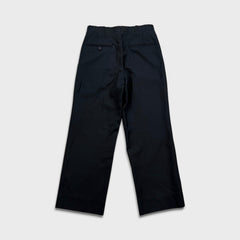 Vintage 90s Moores Dress Pants Mens 28x26 Black Straight Wool Blend Pleated Trousers