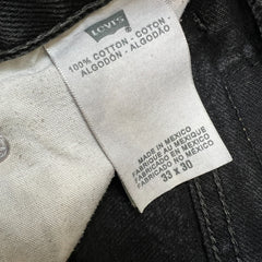 Vintage Y2K Levi's 550 Jeans Mens 33x30 Black Relaxed Fit Dark Wash Baggy Faded Denim Pants