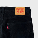 Levi's 502 Pants Mens 32x32 Black Corduroy Tapered Stretch Regular Fit Mid Rise
