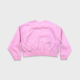 Adidas Originals Sweatshirt Womens Large Pink Cropped Center Trefoil Pullover