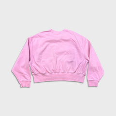 Adidas Originals Sweatshirt Womens Large Pink Cropped Center Trefoil Pullover