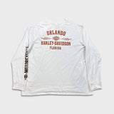 Harley Davidson Long Sleeve Shirt Mens 2XL White Orlando Florida Motorcycle Tee