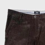 Hugo Boss Rice Slim Fit Pants Mens 32x32 Brown Stretch Corduroy Casual Trouser