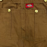 Dickies Overalls Mens 36x32 Brown Bib Hammer Loop Workwear Carpenter Canvas