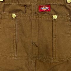 Dickies Overalls Mens 36x32 Brown Bib Hammer Loop Workwear Carpenter Canvas