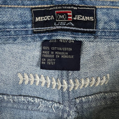 Vintage Mecca Jeans USA Mens 40x34 Blue Baggy Hip Hop Light Wash Denim Y2K Pants