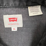 Levi's Denim Shirt Men XL Black Red Tab Dark Wash Casual Western Button Up