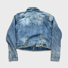 Levi's Denim Jacket Womens 2XS Blue Type III Light Wash Distressed Jean Trucker