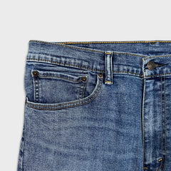 Levi's 505 Jeans Mens 36x32 Blue Regular Fit Straight Leg Dark Wash Stretch Denim Pants