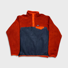 Patagonia Synchilla Snap T Fleece Mens Small Orange Outdoor Pullover Jacket