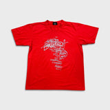 Vintage 90s Billabong T Shirt Mens Medium Red Graffiti Graphic Short Sleeve Tee
