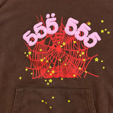 SS22 Sp5der Worldwide Angel Number Hoodie Mens Medium Brown 555 555 Hooded Sweater
