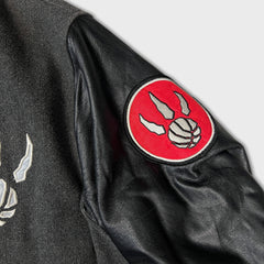 Vintage Y2K Toronto Raptors Jacket Mens Small Gray NBA Basketball Varsity