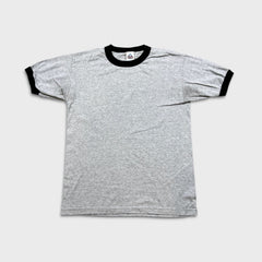 Vintage Y2K Alstyle Blank Ringer T Shirt Mens Medium Gray Short Sleeve Tee