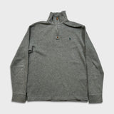 Vintage 90s Polo Ralph Lauren Sweatshirt Mens Small Gray Pony 1/4 Zip Pullover