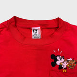 Vintage 90s Disney Mickey Mouse T Shirt Mens Large Red USA Single Stitched Tee
