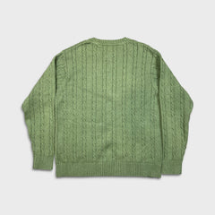Vintage 90s Tommy Hilfiger Sweatshirt Mens Medium Green Lion Crest Knit Crewneck