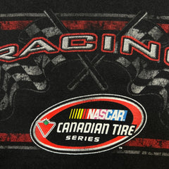 Vintage Y2K NASCAR Racing T Shirt Mens Large Black Sportswear Graphic Faded Tee