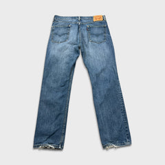 Levi's 514 Jeans Mens 34x30 Blue Slim Straight Fit Medium Wash Distressed Denim Pants