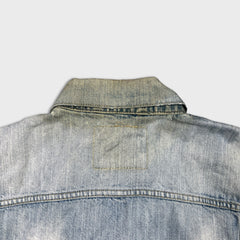 Levi's Denim Vest Mens XL Blue Light Wash Faded Distressed Jean Trucker Jacket