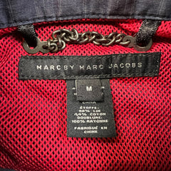 Marc by Marc Jacobs Jacket Mens Medium Blue Full Zip Plaid Windbreaker Bomber