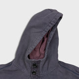 G-Star Raw Harm Hoodie Mens XL Purple 1/4 Button Up Faded Hooded Sweater