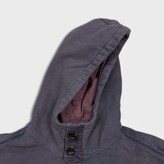 G-Star Raw Harm Hoodie Mens XL Purple 1/4 Button Up Faded Hooded Sweater