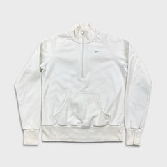 Nike Sportswear Sweatshirt Mens Large White 1/2 Zip Swoosh Athletic Pullover